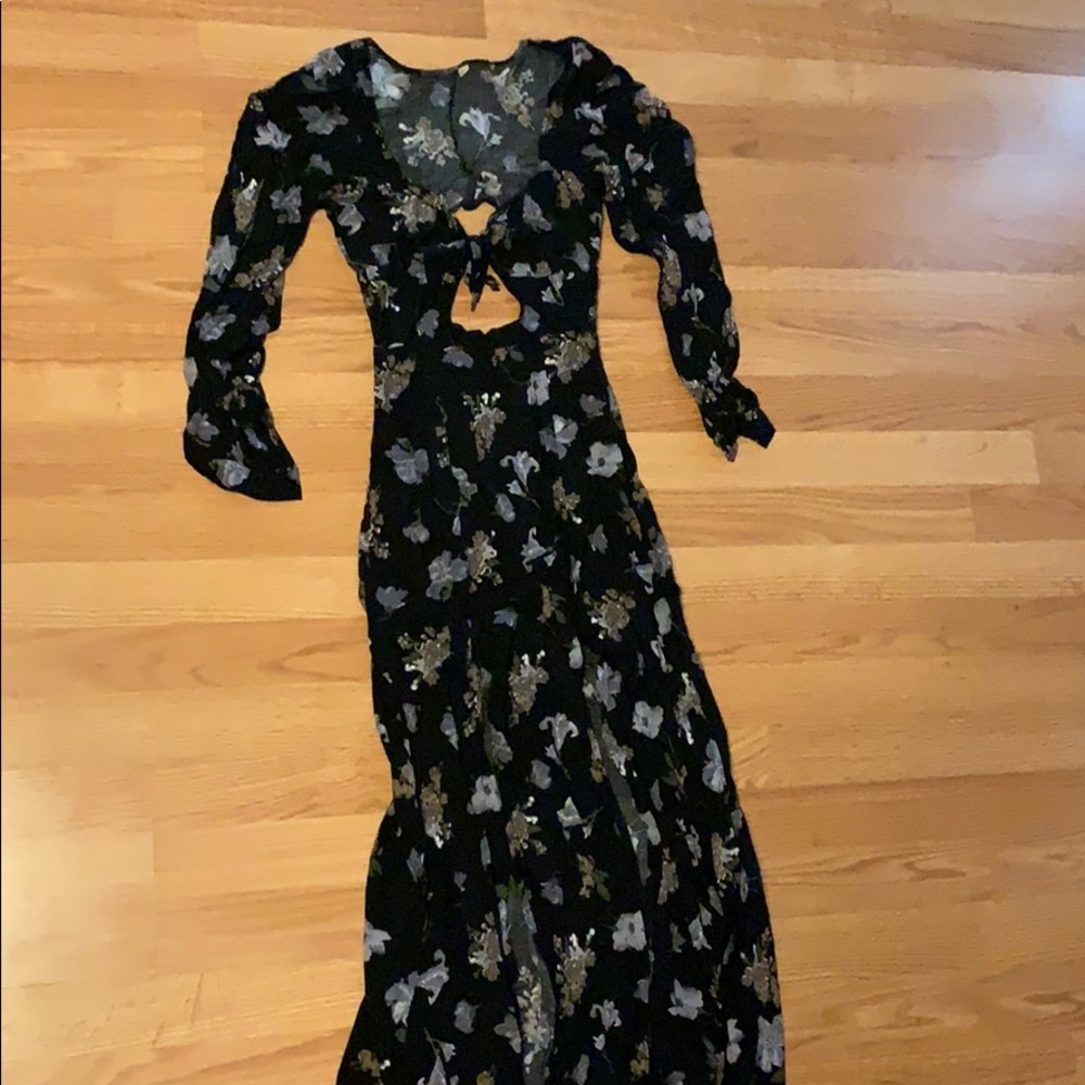 Boho navy floral maxi, size small